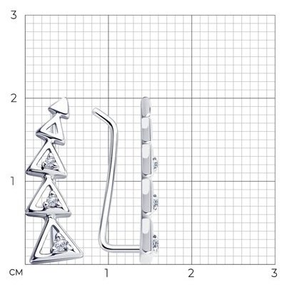 Серьги Diamant 94-120-01168-1 вес 1.37 г серебро, фианит купить,NaN