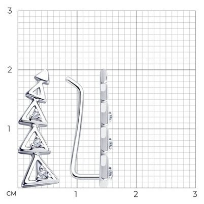 Серьги Diamant 94-120-01168-1 вес 1.37 г серебро, фианит купить,NaN