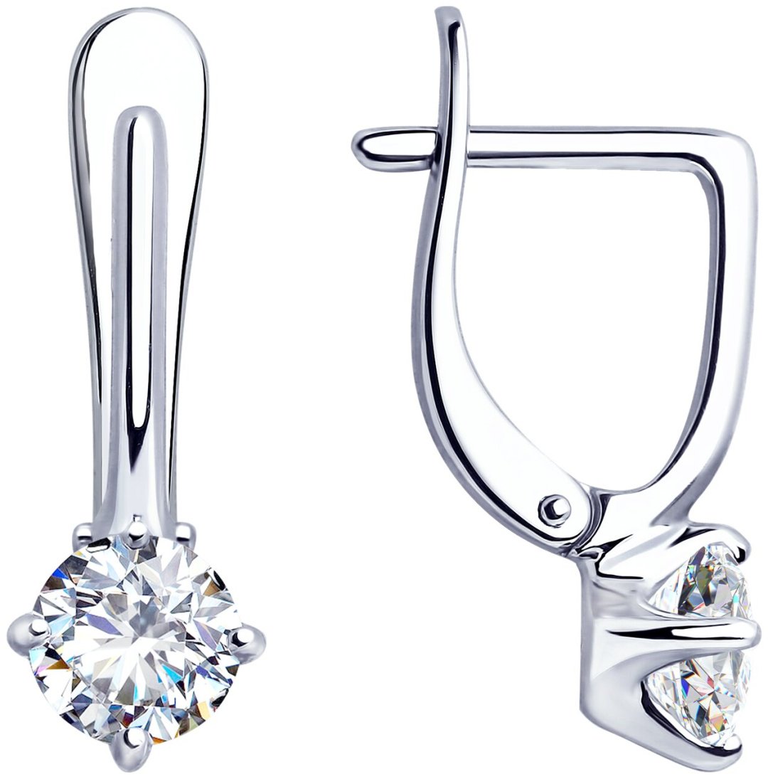 Серьги Diamant 94-120-01648-1_2,25 вес 2.25 г серебро, фианит купить,NaN