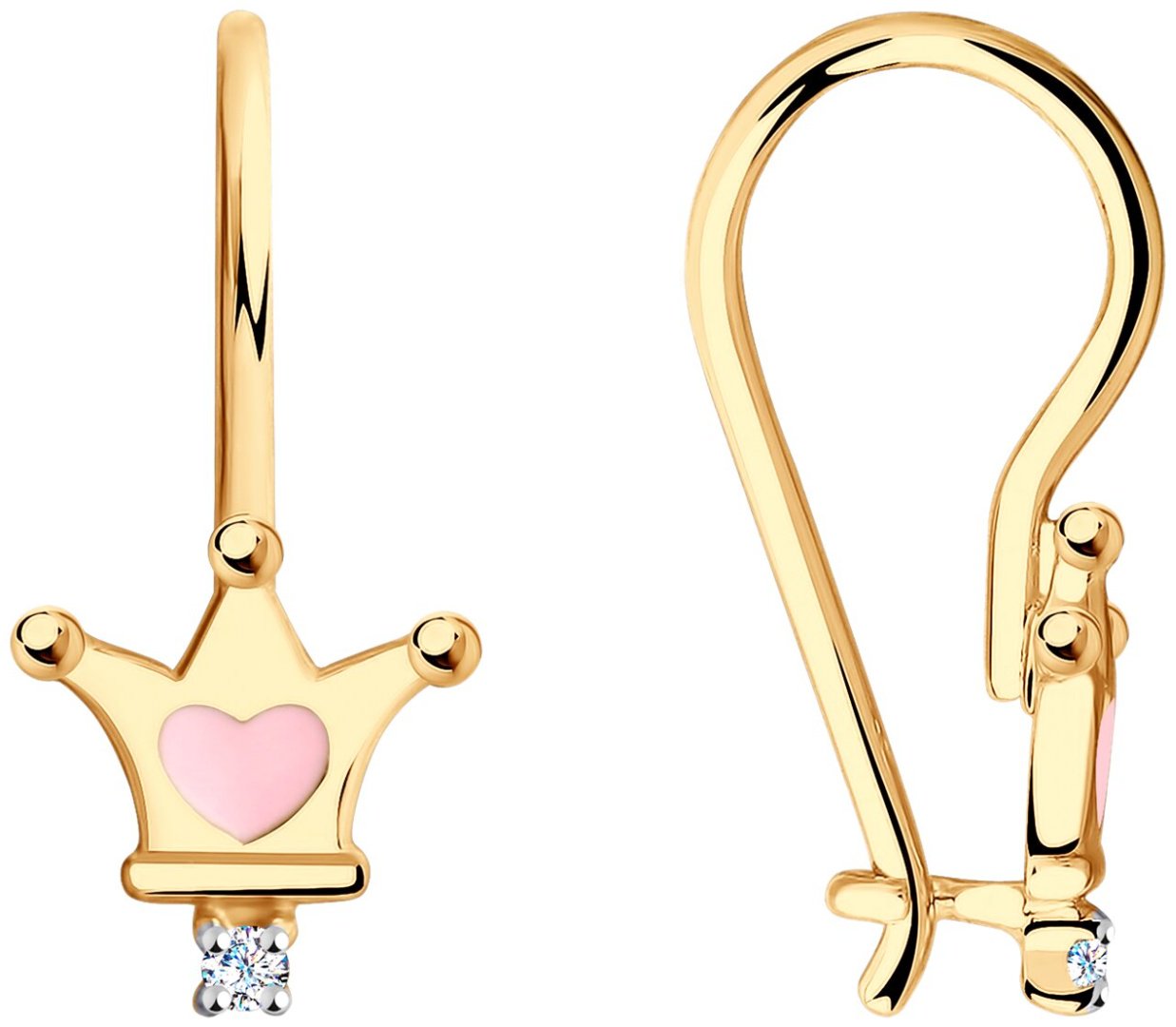 Серьги Diamant 51-120-00685-1 вес 0.91 г золото, эмаль купить,NaN