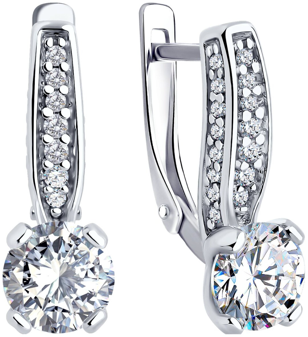 Серьги Diamant 94-120-02639-1 вес 3.28 г серебро, фианит купить,NaN