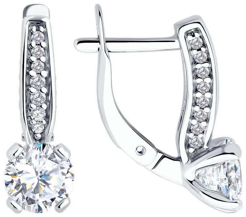 Серьги Diamant 94-120-02639-1 вес 3.28 г серебро, фианит купить,NaN
