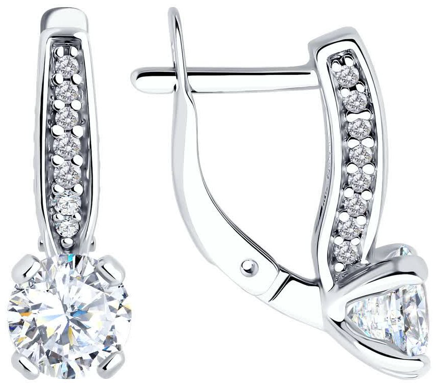Серьги Diamant 94-120-02639-1 вес 3.28 г серебро, фианит купить,NaN
