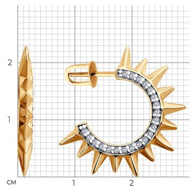 Серьги Diamant 93-122-02102-1 вес 3.63 г серебро, фианит купить,NaN