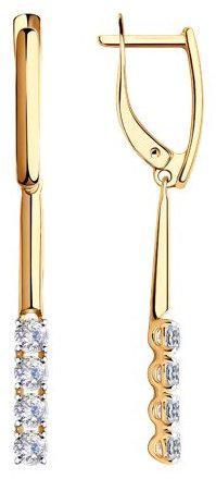 Серьги SOKOLOV 029975_s вес 2.57 г золото, фианит купить,NaN