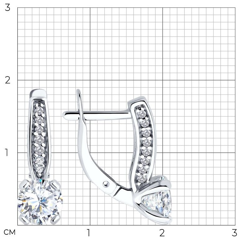 Серьги Diamant 94-120-02639-1 вес 3.28 г серебро, фианит купить,NaN