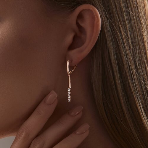 Серьги SOKOLOV 029975_s вес 2.57 г золото, фианит купить,NaN