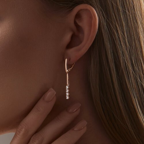 Серьги SOKOLOV 029975_s вес 2.57 г золото, фианит купить,NaN