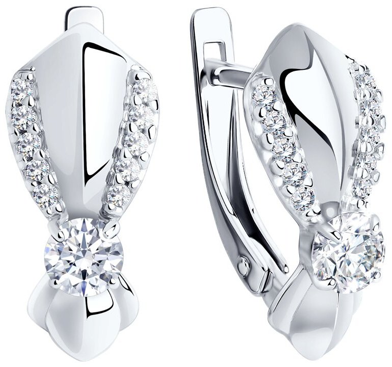 Серьги Diamant А94-120-00022-1С вес 2.61 г серебро, фианит купить,NaN