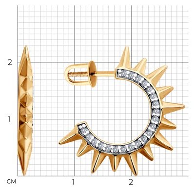 Серьги Diamant 93-122-02102-1 вес 3.63 г серебро, фианит купить,NaN