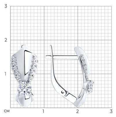 Серьги Diamant А94-120-00022-1С вес 2.61 г серебро, фианит купить,NaN