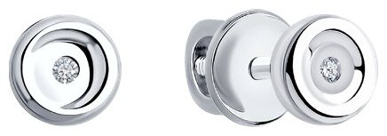 Серьги Diamant 94-222-02699-1 вес 0.82 г серебро, бриллиант купить,NaN