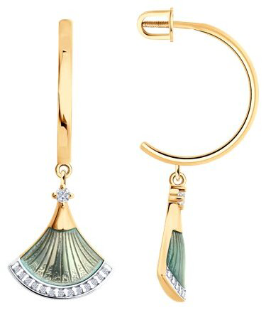 Серьги Diamant 93-122-02298-1 вес 4.19 г серебро, эмаль купить,NaN