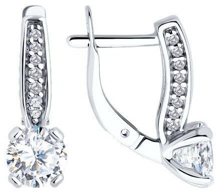Серьги Diamant 94-120-02639-1 вес 3.33 г серебро, фианит купить,NaN