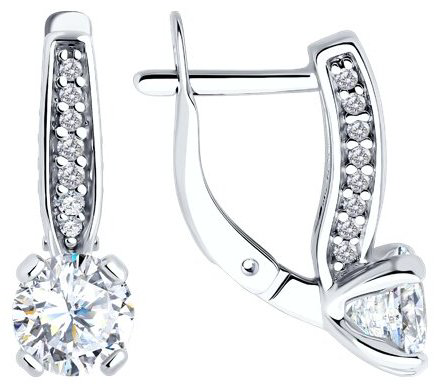 Серьги Diamant 94-120-02639-1 вес 3.33 г серебро, фианит купить,NaN