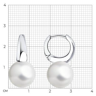 Серьги Diamant 94-120-01177-1 вес 7.8 г серебро, жемчуг купить,NaN