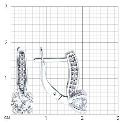 Серьги Diamant 94-120-02639-1 вес 3.33 г серебро, фианит купить,NaN