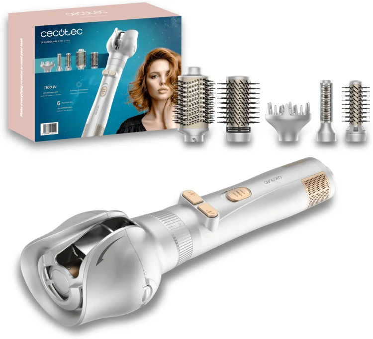 Фен-щетка Cecotec CeramicCare Gyro 6 в 1 серебряный