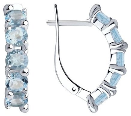 Серьги Diamant 94-320-00346-1 вес 3.37 г серебро, топаз купить,NaN
