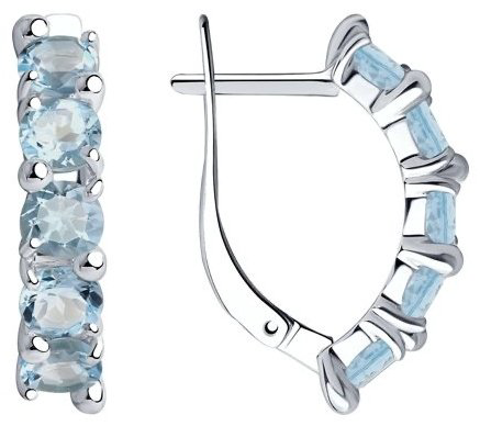 Серьги Diamant 94-320-00346-1 вес 3.37 г серебро, топаз купить,NaN