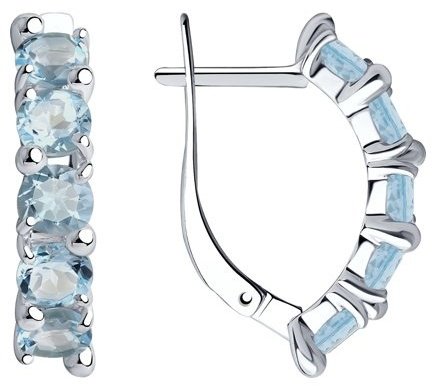 Серьги Diamant 94-320-00346-1 вес 3.4 г серебро, топаз купить,NaN