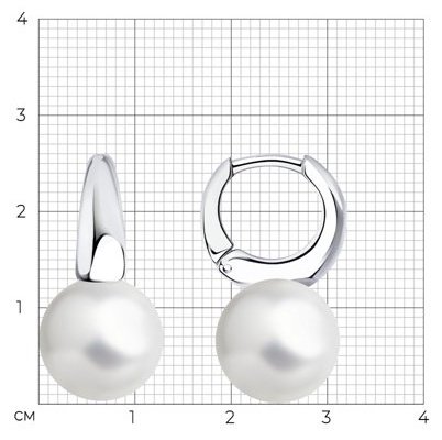 Серьги Diamant 94-120-01177-1 вес 7.9 г серебро, жемчуг купить,NaN