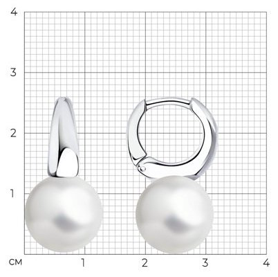Серьги Diamant 94-120-01177-1 вес 7.9 г серебро, жемчуг купить,NaN