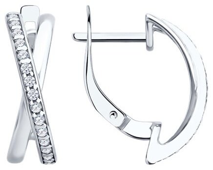 Серьги Diamant D94-120-00029-1A вес 2.77 г серебро, фианит купить,NaN