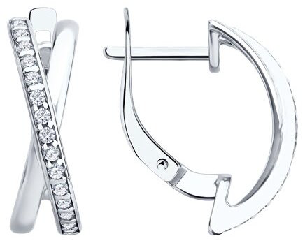Серьги Diamant D94-120-00029-1A вес 2.77 г серебро, фианит купить,NaN