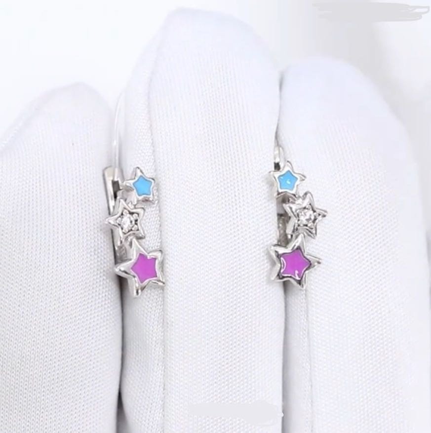 Серьги Diamant 94-120-02694-1 вес 1.39 г серебро, эмаль купить,NaN
