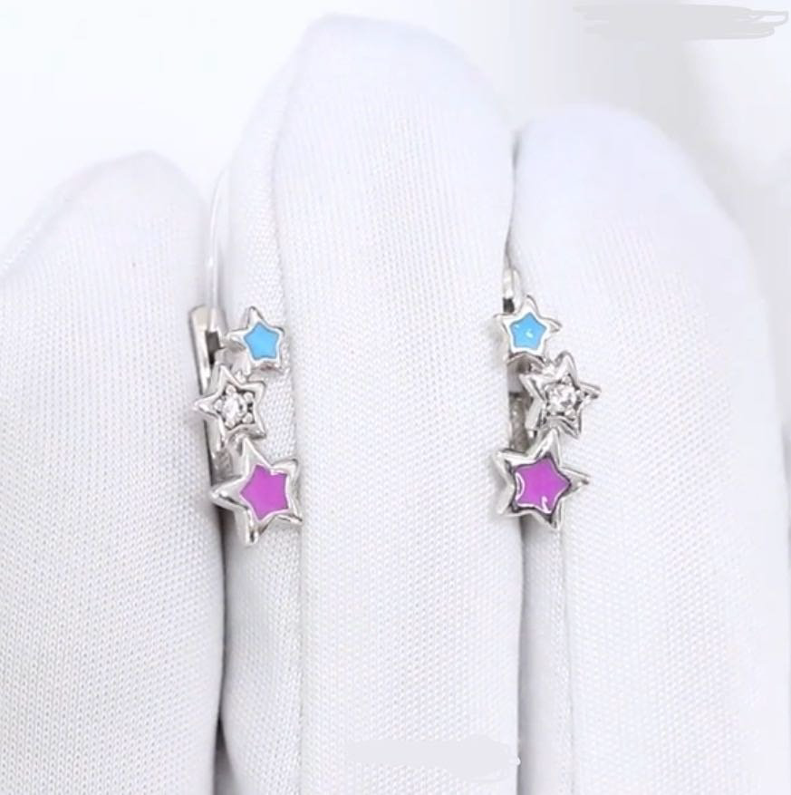 Серьги Diamant 94-120-02694-1 вес 1.39 г серебро, эмаль купить,NaN