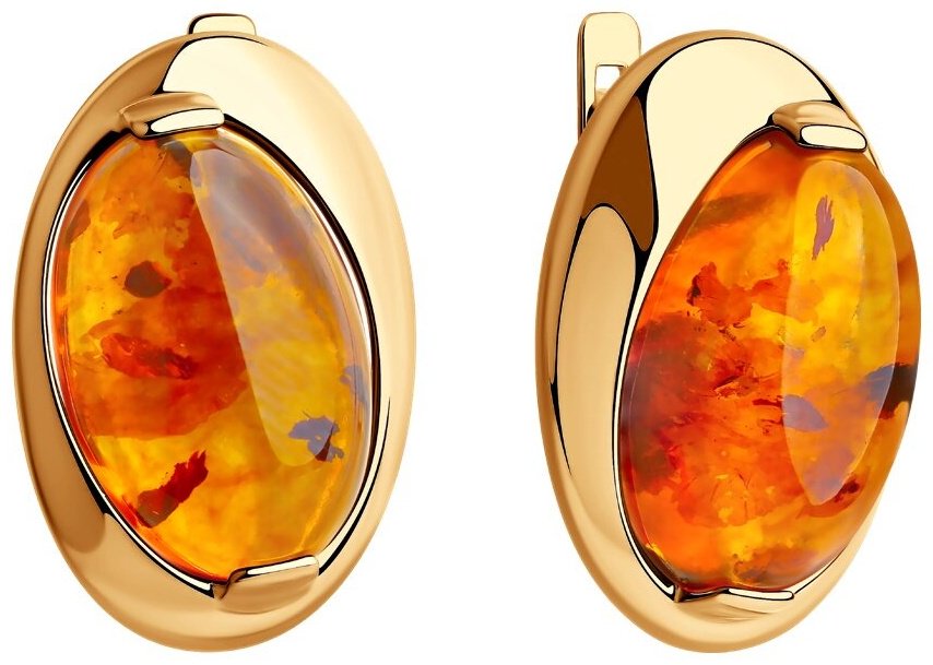 Серьги Diamant 93-320-00477-1 вес 4.51 серебро, янтарь купить,NaN