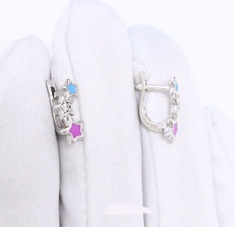 Серьги Diamant 94-120-02694-1 вес 1.39 г серебро, эмаль купить,NaN
