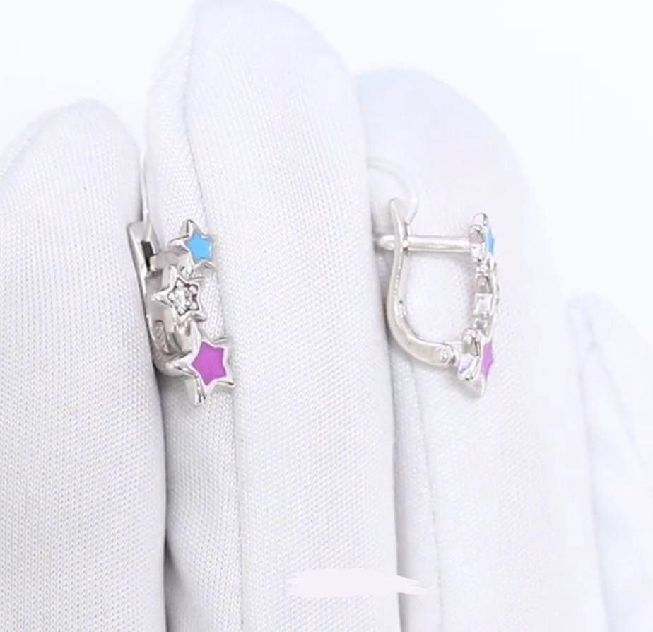 Серьги Diamant 94-120-02694-1 вес 1.39 г серебро, эмаль купить,NaN