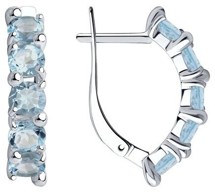 Серьги Diamant 94-320-00346-1 вес 3.45 г серебро, топаз купить,NaN