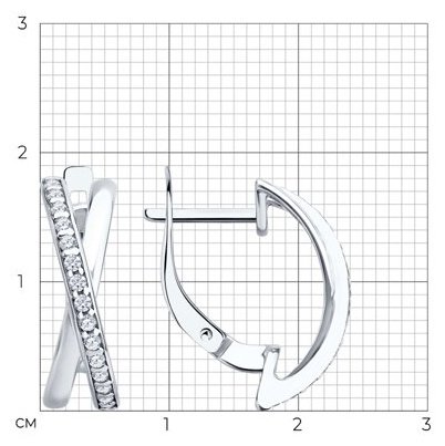 Серьги Diamant D94-120-00029-1A вес 2.77 г серебро, фианит купить,NaN