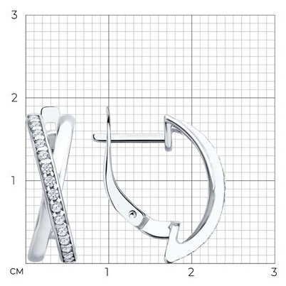 Серьги Diamant D94-120-00029-1A вес 2.77 г серебро, фианит купить,NaN