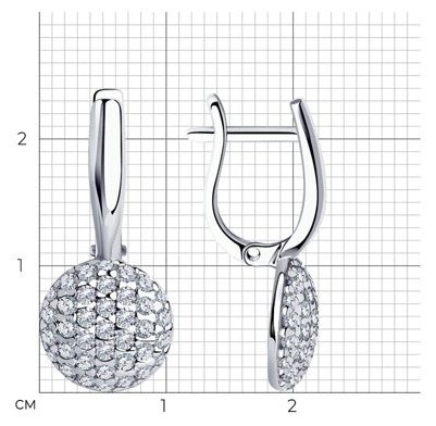 Серьги Diamant 94-120-01214-1 вес 3.17 серебро, фианит купить,NaN
