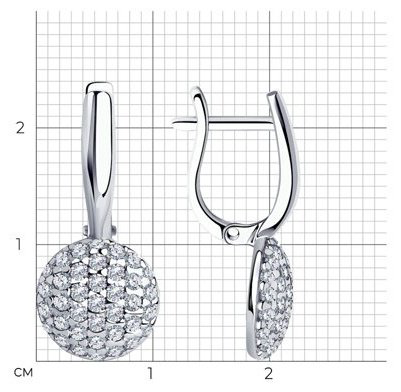 Серьги Diamant 94-120-01214-1 вес 3.17 серебро, фианит купить,NaN
