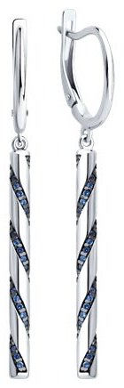 Серьги Diamant D94-121-02187-1_s вес 6.2 г серебро, фианит купить,NaN
