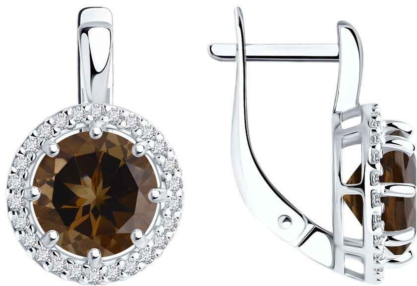 Серьги Diamant 94-320-02052-4 вес 3.21 г серебро, фианит купить,NaN
