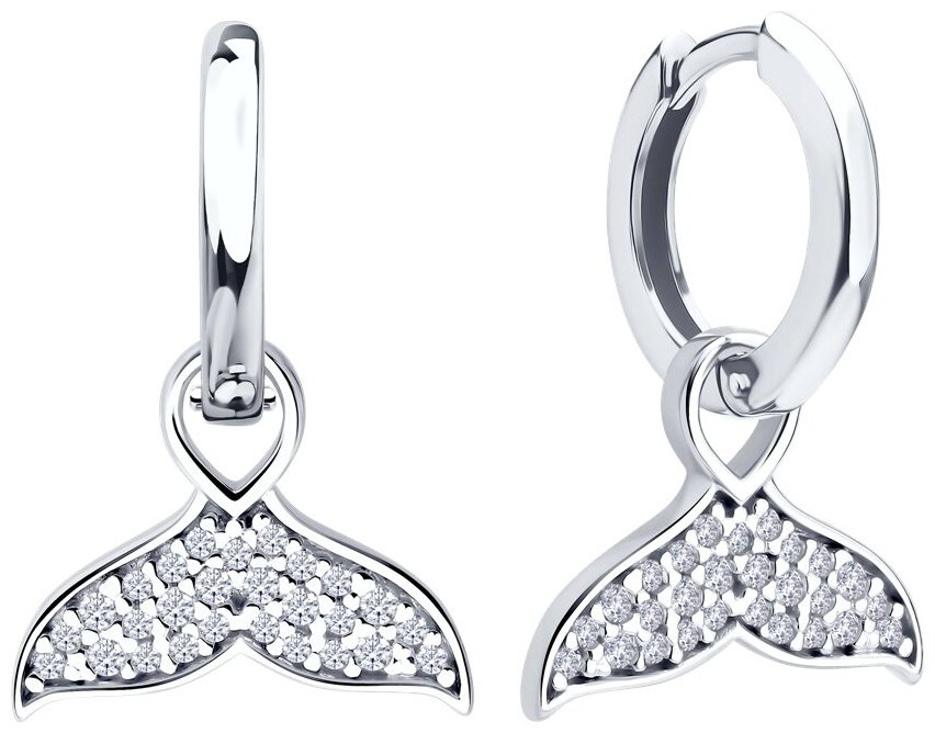 Серьги Diamant 94-121-00011-1 вес 3.41 г серебро, фианит купить,NaN