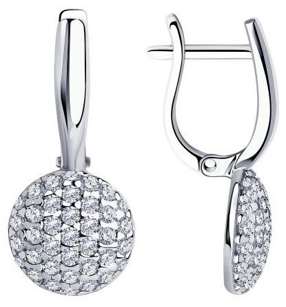 Серьги Diamant 94-120-01214-1 вес 3.23 г серебро, фианит купить,NaN
