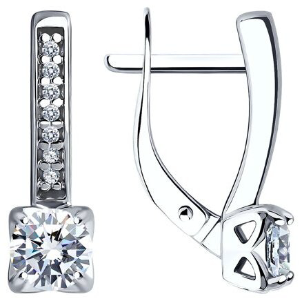 Серьги Diamant 94-120-01712-1 вес 2.67 г серебро, фианит купить,NaN
