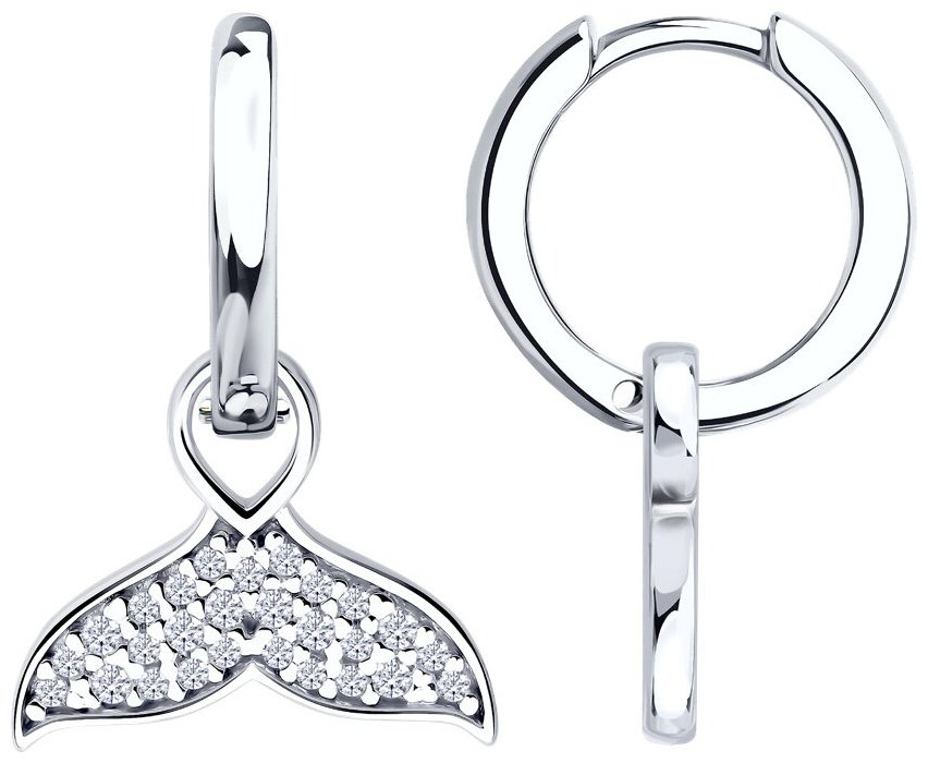 Серьги Diamant 94-121-00011-1 вес 3.41 г серебро, фианит купить,NaN