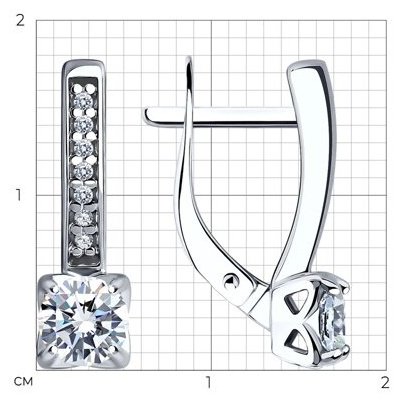 Серьги Diamant 94-120-01712-1 вес 2.67 г серебро, фианит купить,NaN
