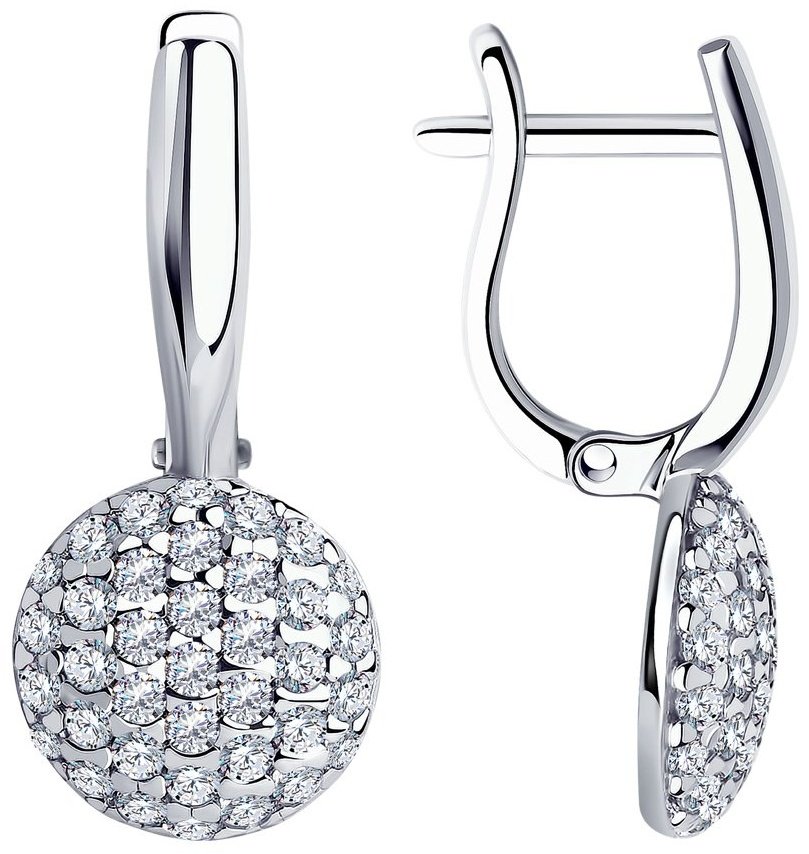 Серьги Diamant 94-120-01214-1 вес 3.25 г серебро, фианит купить,NaN