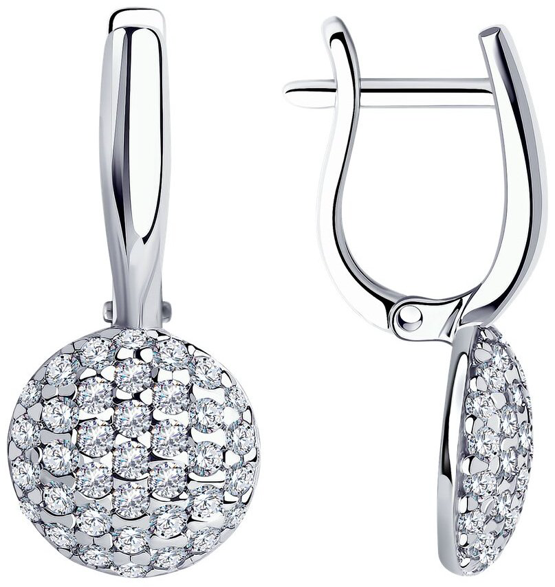 Серьги Diamant 94-120-01214-1 вес 3.29 г серебро, фианит купить,NaN