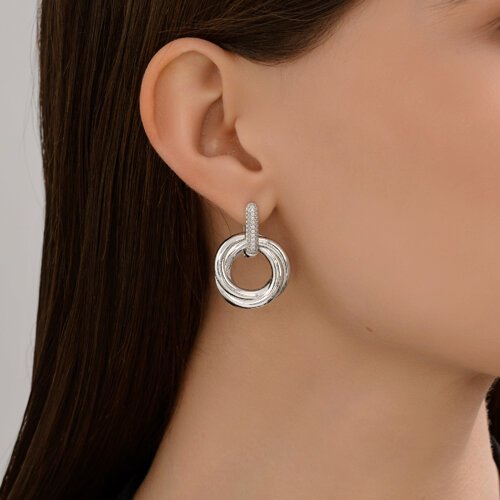 Серьги Diamant D94-121-02265-1_s вес 8.46 г серебро, фианит купить,NaN