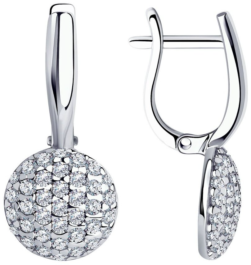 Серьги Diamant 94-120-01214-1 вес 3.31 г серебро, фианит купить,NaN